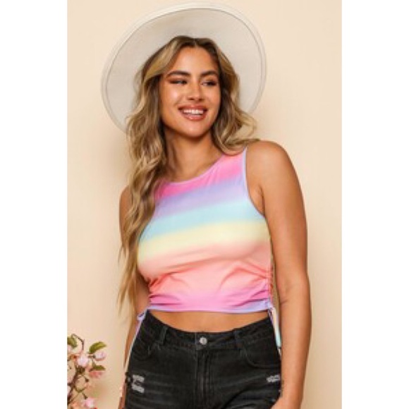 🌸🌺Pastel Rainbow Crop Top🌸🌺 - Picture 2 of 4